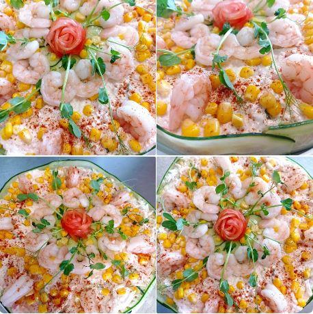 Салат-торт из морепродуктов